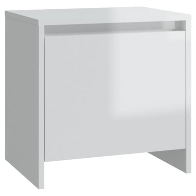 Bedside Cabinets 2 pcs High Gloss White 45x34x44.5 cm Engineered Wood