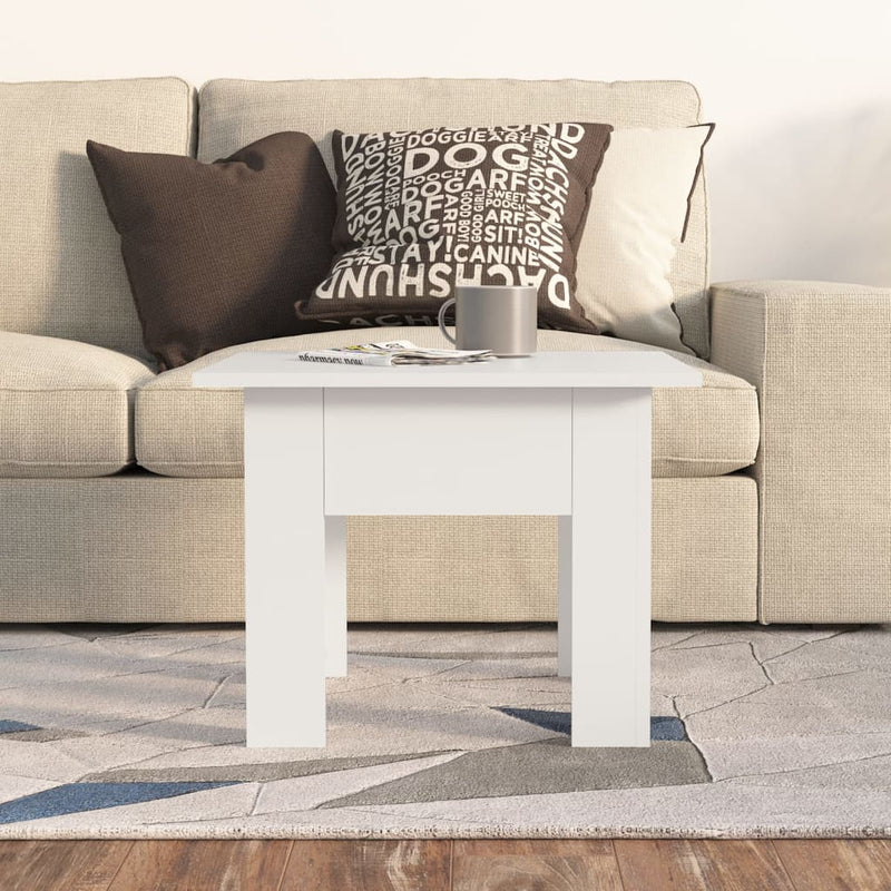 Coffee Table White 55x55x42 cm Engineered Wood