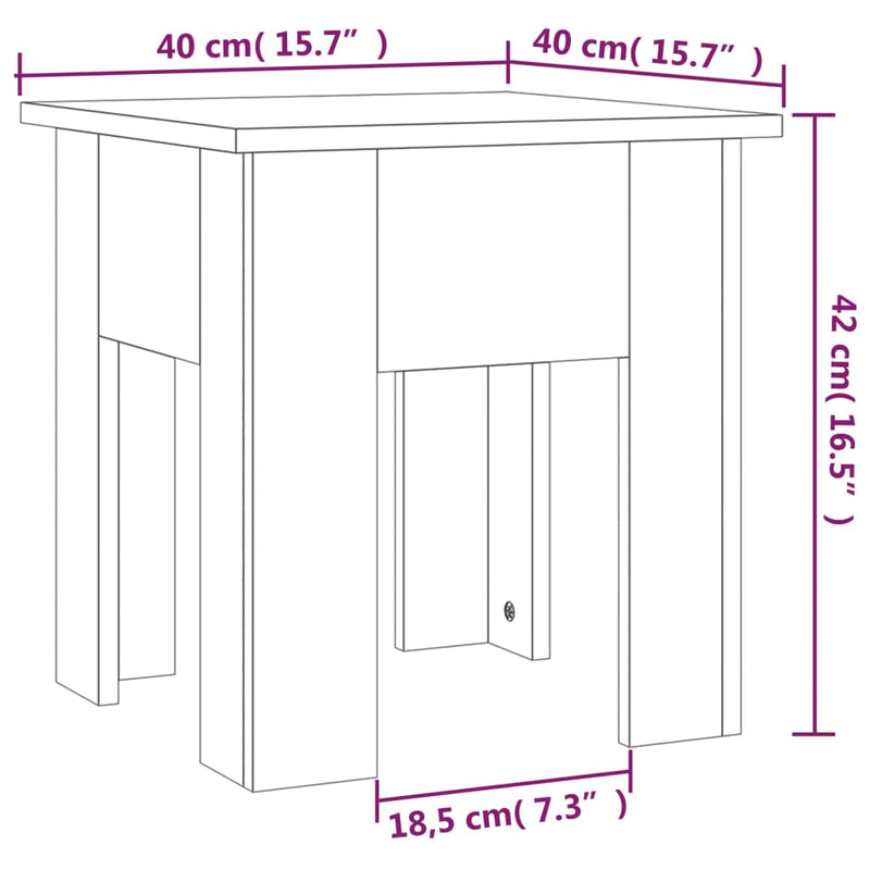 Coffee Table Sonoma Oak 40x40x42 cm Engineered Wood