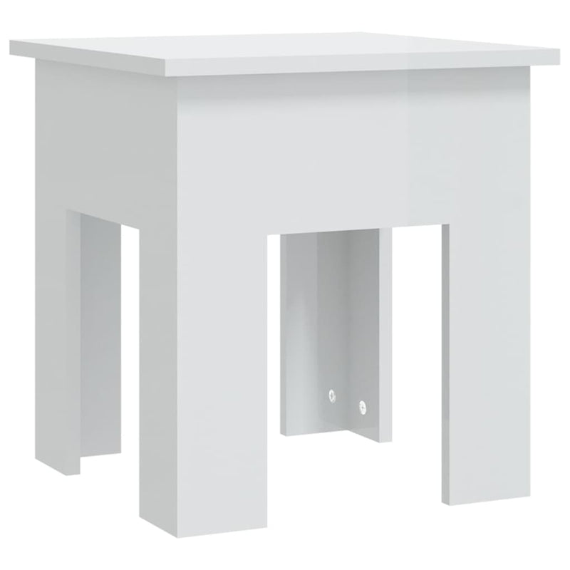 Coffee Table High Gloss White 40x40x42 cm Engineered Wood