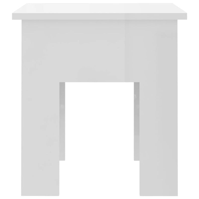 Coffee Table High Gloss White 40x40x42 cm Engineered Wood