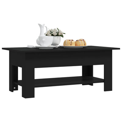 Coffee Table Black 102x55x42 cm Engineered Wood