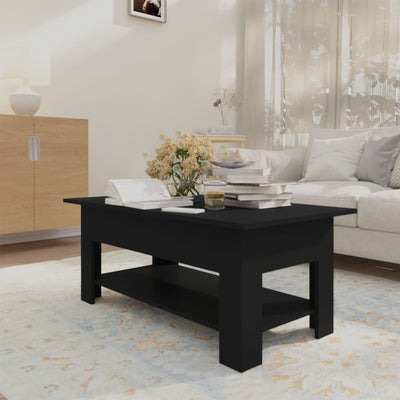 Coffee Table Black 102x55x42 cm Engineered Wood