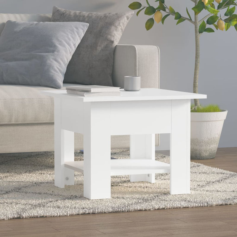 Coffee Table White 55x55x42 cm Engineered Wood