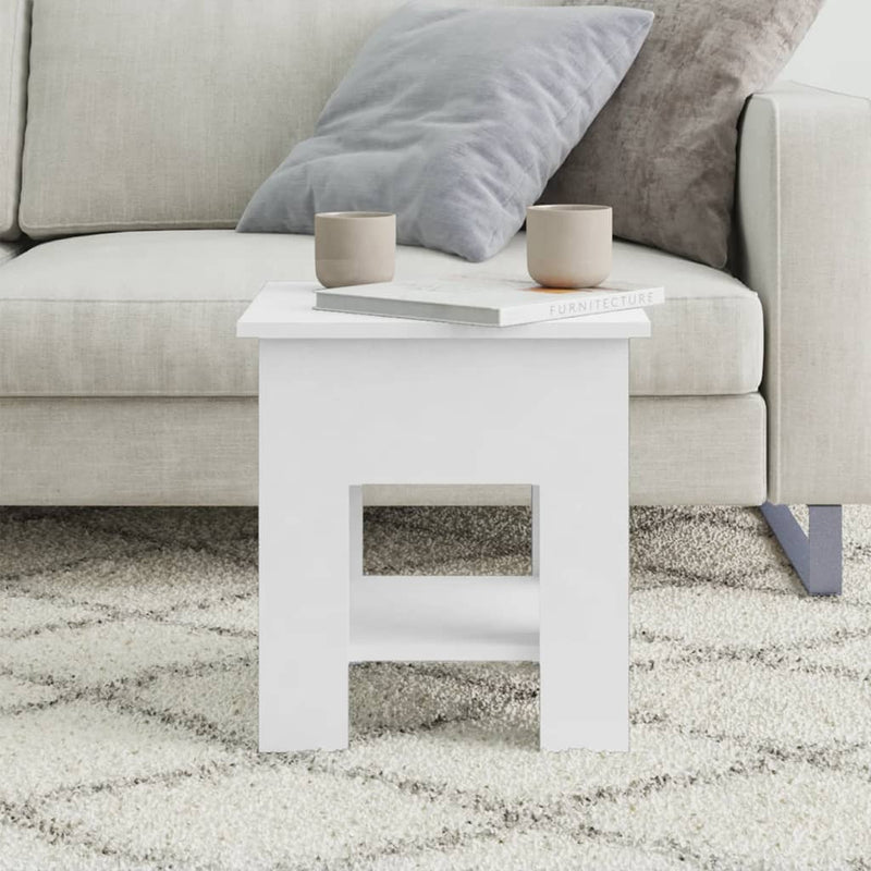 Coffee Table White 40x40x42 cm Engineered Wood