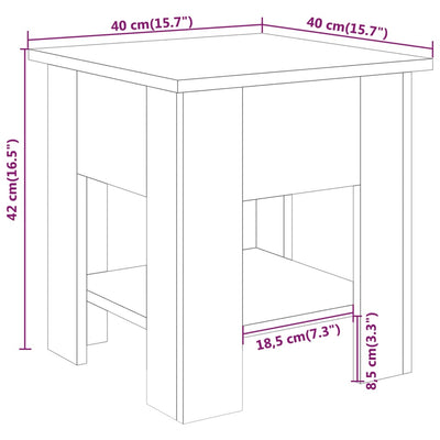 Coffee Table White 40x40x42 cm Engineered Wood