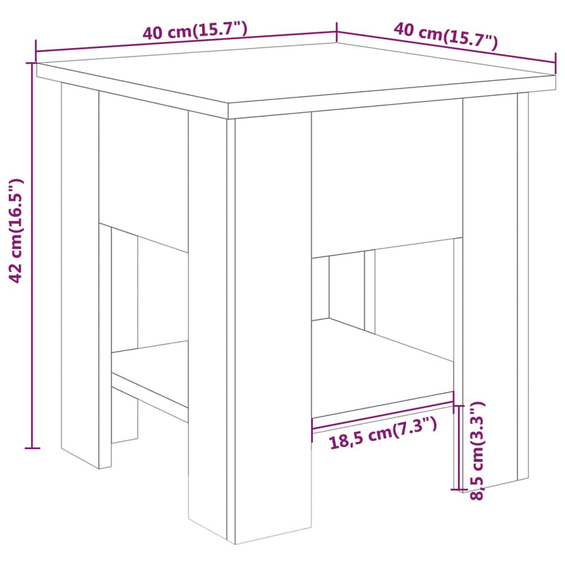 Coffee Table Sonoma Oak 40x40x42 cm Engineered Wood