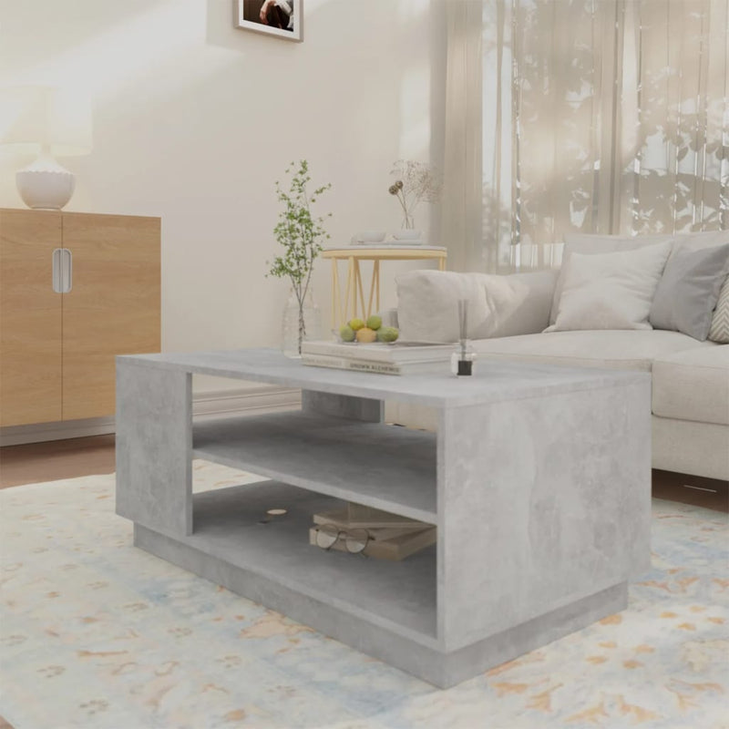 Coffee Table Concrete Grey 102x55x43 cm Engineered Wood