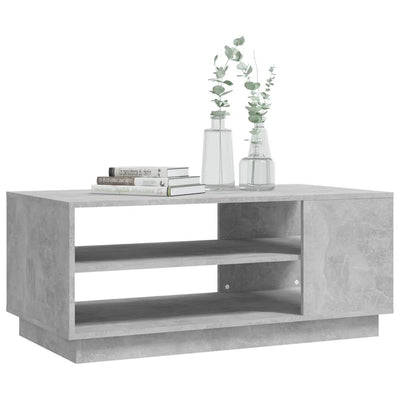 Coffee Table Concrete Grey 102x55x43 cm Engineered Wood