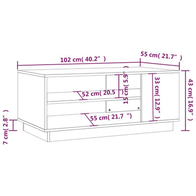 Coffee Table Concrete Grey 102x55x43 cm Engineered Wood