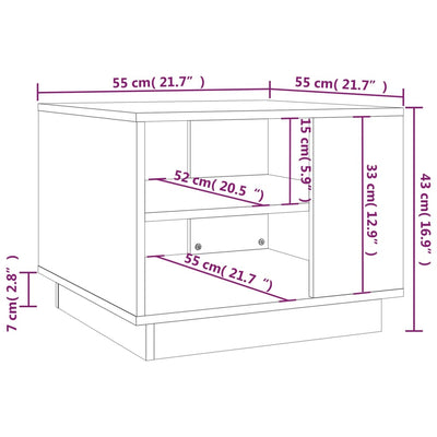 Coffee Table White 55x55x43 cm Engineered Wood