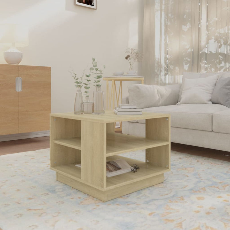 Coffee Table Sonoma Oak 55x55x43 cm Engineered Wood