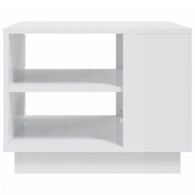 Coffee Table High Gloss White 55x55x43 cm Engineered Wood