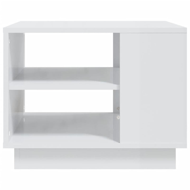 Coffee Table High Gloss White 55x55x43 cm Engineered Wood