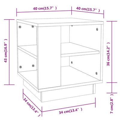 Coffee Table White 40x40x43 cm Engineered Wood