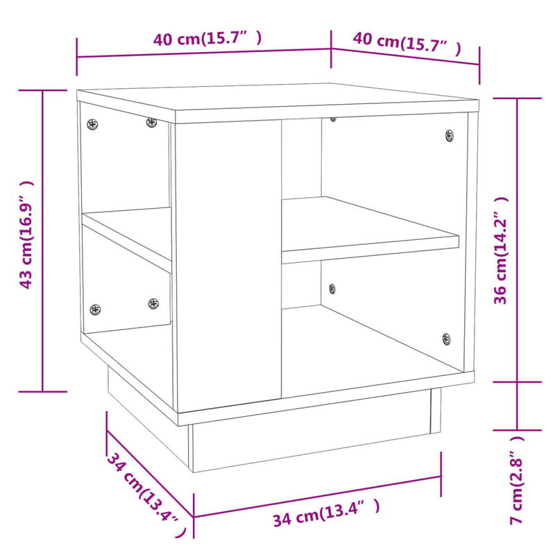 Coffee Table Black 40x40x43 cm Engineered Wood