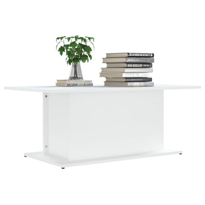 Coffee Table White 102x55.5x40 cm Engineered Wood