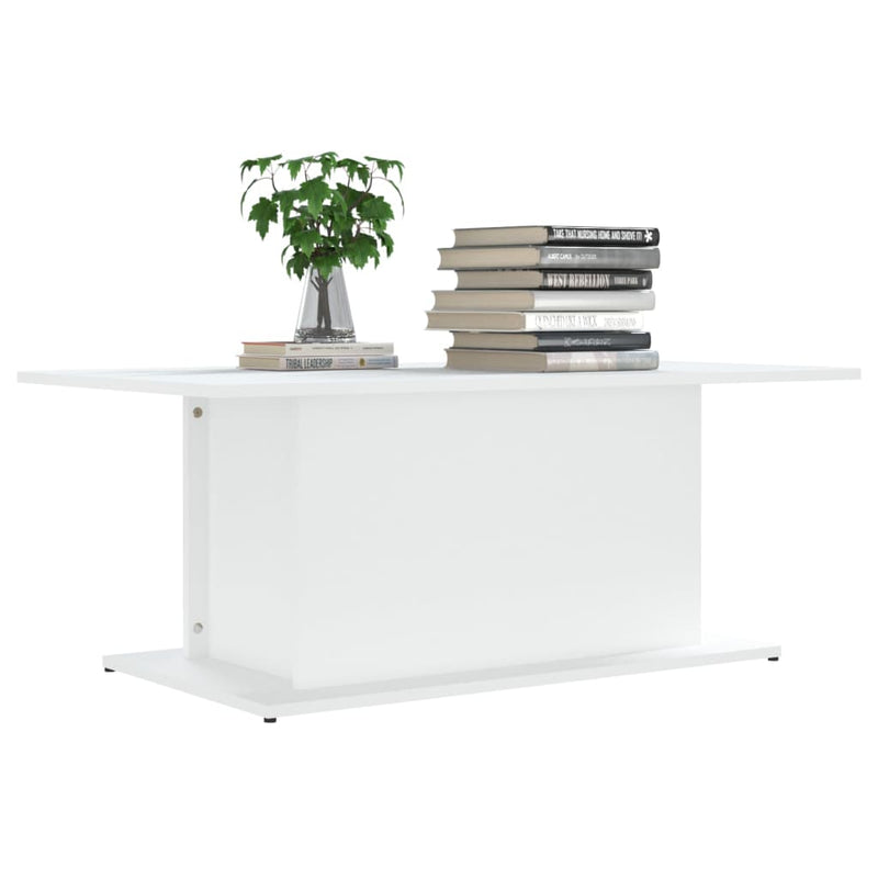 Coffee Table White 102x55.5x40 cm Engineered Wood