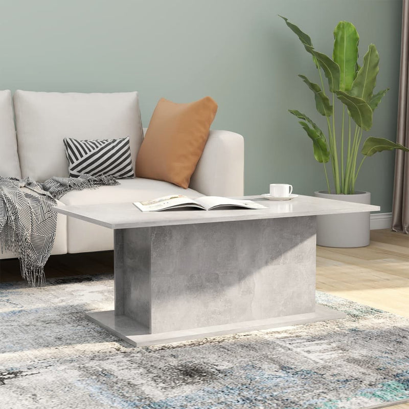 Coffee Table Concrete Grey 102x55.5x40 cm Engineered Wood