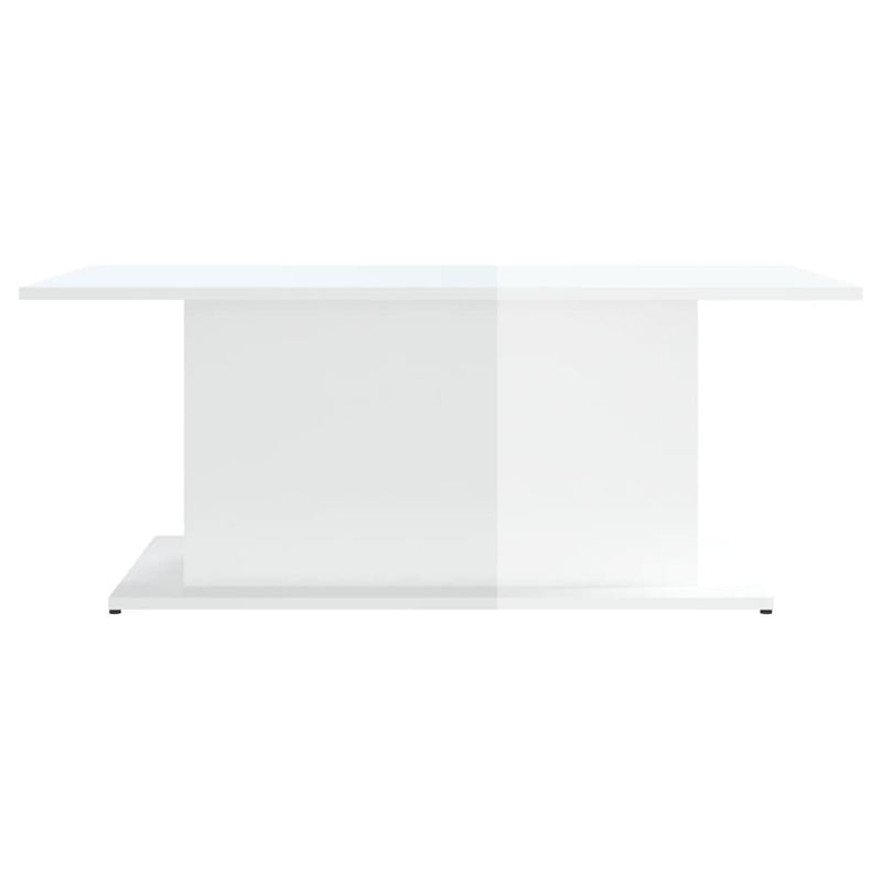 Coffee Table High Gloss White 102x55.5x40 cm Engineered Wood