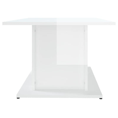 Coffee Table High Gloss White 102x55.5x40 cm Engineered Wood