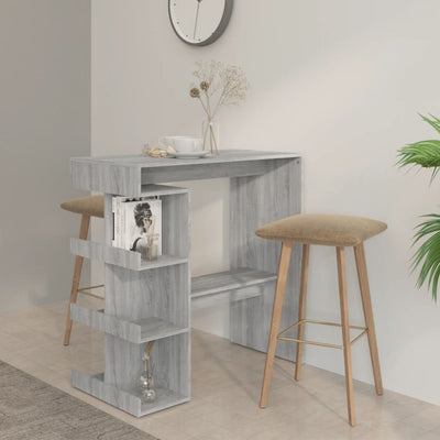 Bar Table with Storage Rack Grey Sonoma 100x50x101.5 cm