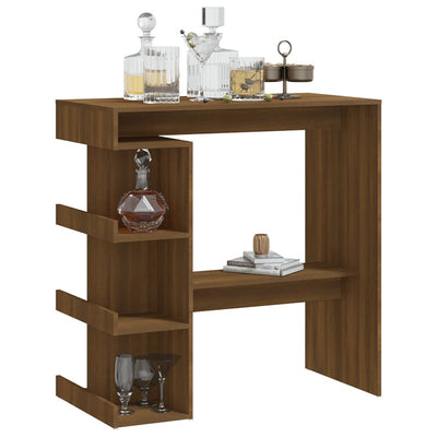 Bar Table with Storage Rack Brown Oak 100x50x101.5cm Engineered Wood