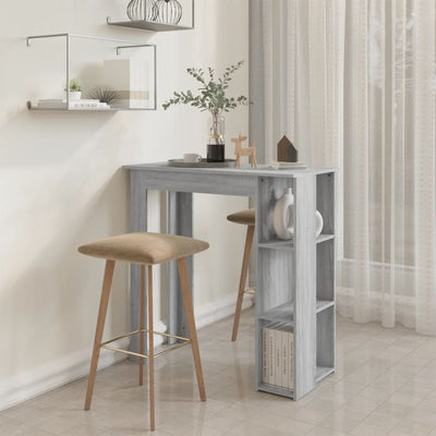 Bar Table with Shelf Grey Sonoma 102x50x103.5 cm Engineered Wood