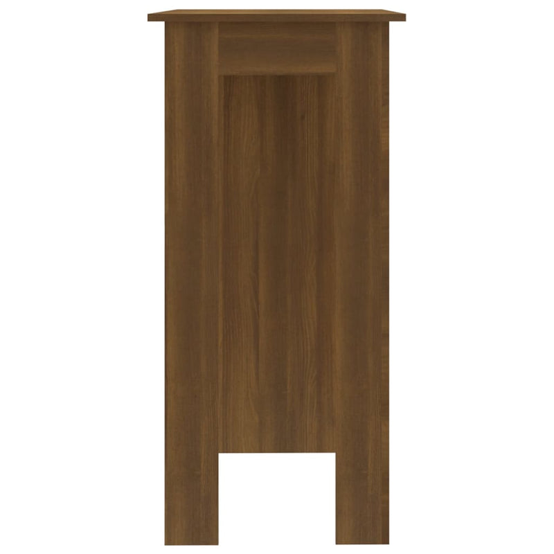 Bar Table with Shelf Brown Oak 102x50x103.5 cm Engineered Wood