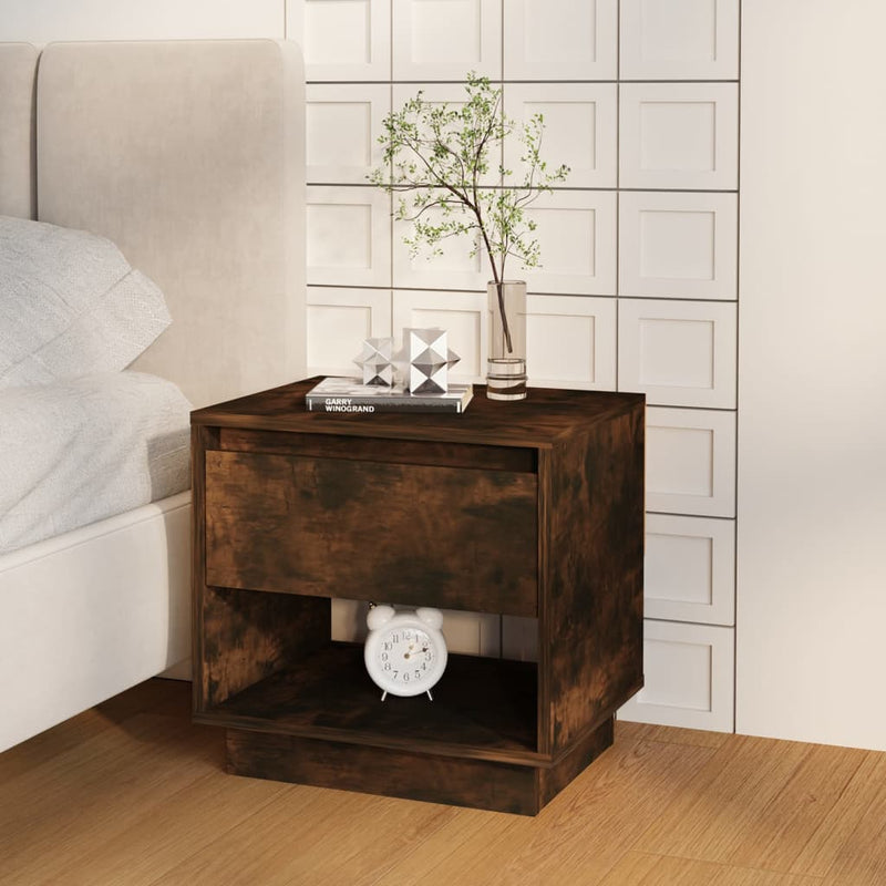 Bedside Cabinets 2 pcs Smoked Oak 45x34x44 cm Engineered Wood