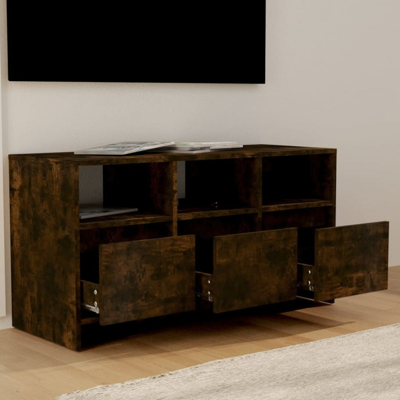 TV Cabinet Smoked Oak 102x37.5x52.5 cm Engineered Wood