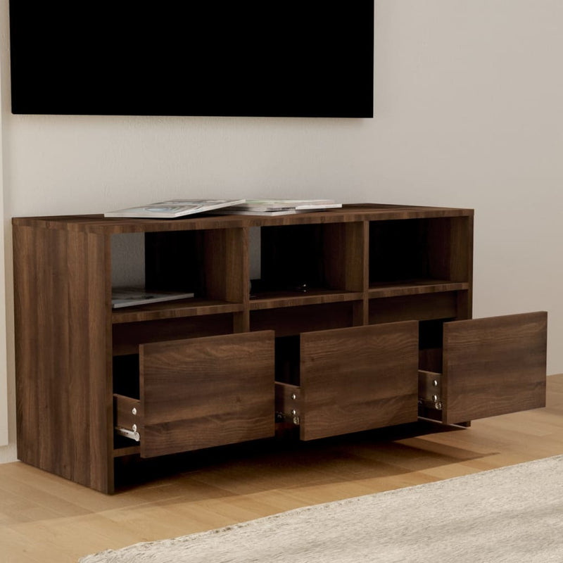 TV Cabinet Brown Oak 102x37.5x52.5 cm Engineered Wood