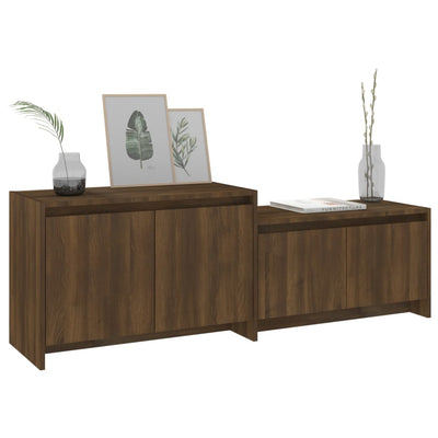 TV Cabinet Brown Oak 146.5x35x50 cm Engineered Wood