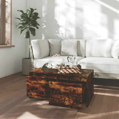 Coffee Table Smoked Oak 90x50x41.5 cm Engineered Wood