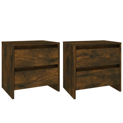 Bedside Cabinets 2 pcs Smoked Oak 45x34.5x44.5 cm Engineered Wood