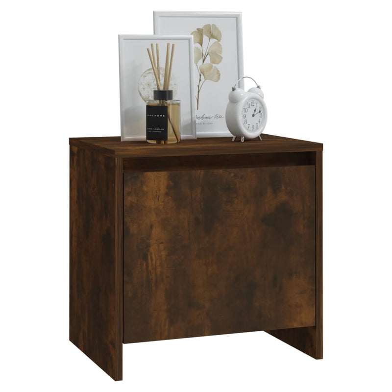 Bedside Cabinet Smoked Oak 45x34x44.5 cm Engineered Wood