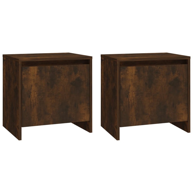 Bedside Cabinets 2 pcs Smoked Oak 45x34x44.5 cm Engineered Wood