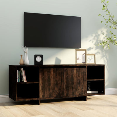 TV Cabinet Smoked Oak 130x35x50 cm Engineered Wood