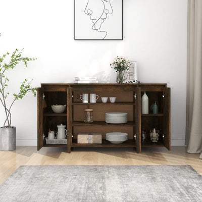 Sideboard Smoked Oak 135x41x75 cm Engineered Wood