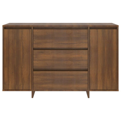 Sideboard with 3 Drawers Brown Oak 120x41x75 cm Engineered Wood