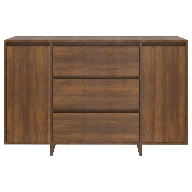 Sideboard with 3 Drawers Brown Oak 120x41x75 cm Engineered Wood