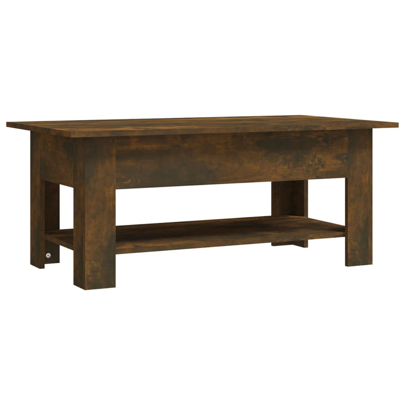 Coffee Table Smoked Oak 102x55x42 cm Engineered Wood