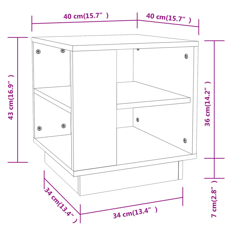 Coffee Table Smoked Oak 40x40x43 cm Engineered Wood