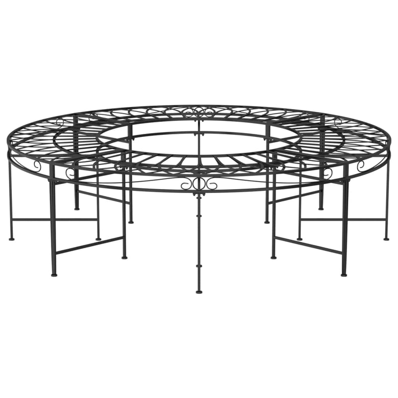 Round Tree Bench Ø160 cm Black Steel