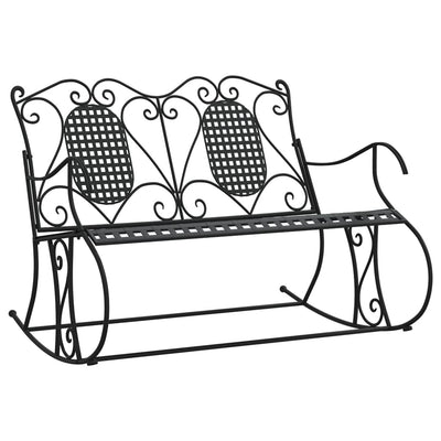 2-Seater Rocking Bench 113 cm Black Steel