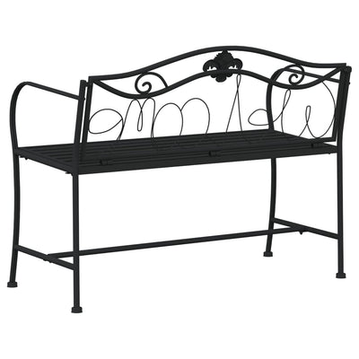 2-Seater Garden Bench 104 cm Black Steel