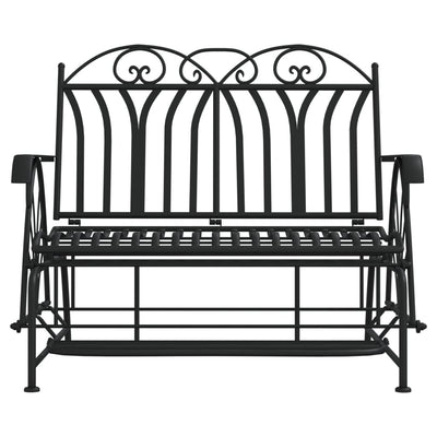 2-Seater Glider Bench 114 cm Black Steel