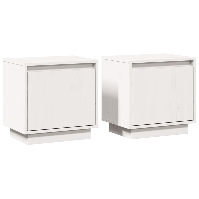 Bedside Cabinets 2 pcs White 40x30x40 cm Solid Wood Pine