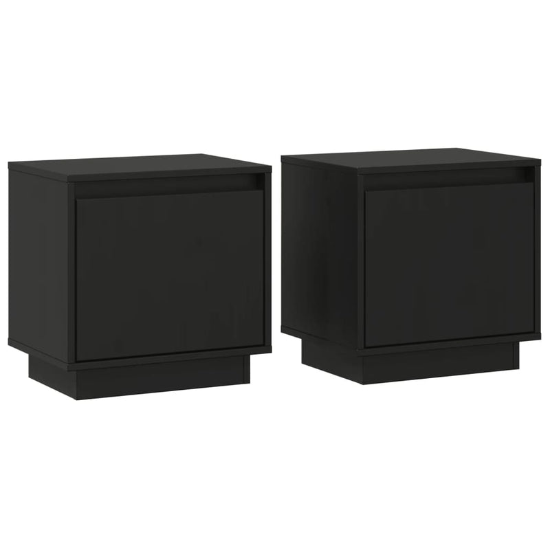 Bedside Cabinets 2 pcs Black 40x30x40 cm Solid Wood Pine