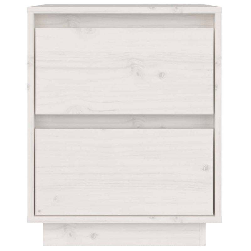 Bedside Cabinets 2 pcs White 40x35x50 cm Solid Wood Pine